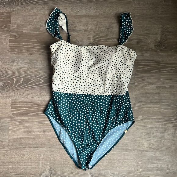 Summersalt Polka Dot One Piece Swimsuit - Green and White - Picture 2 of 10